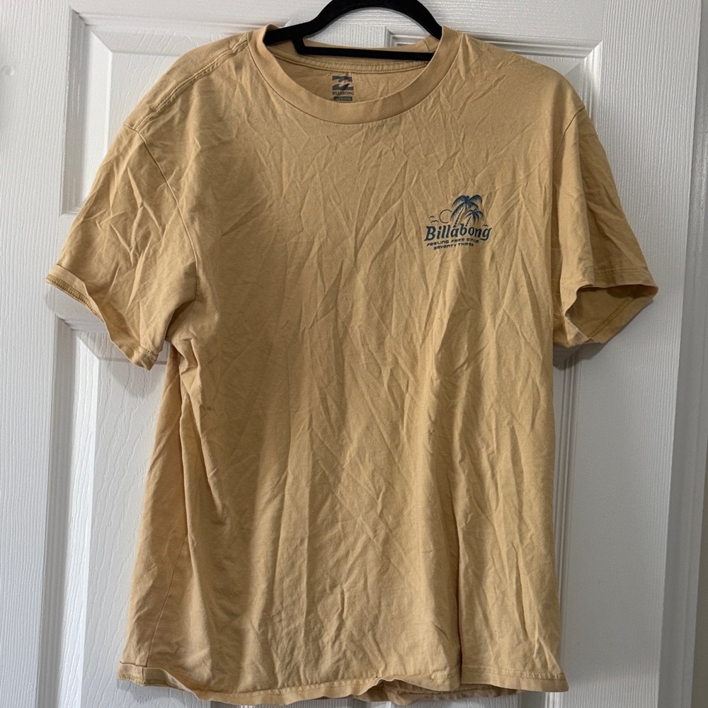 Billabong Short Sleeve Tee in Tan with Blue Logo